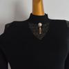 French Simplicity Pure Color Half Collar Pullover Mesh Stitching Long Sleeves Knitwear Women's Fall/Winter Slim Bottoming Shirt Tops