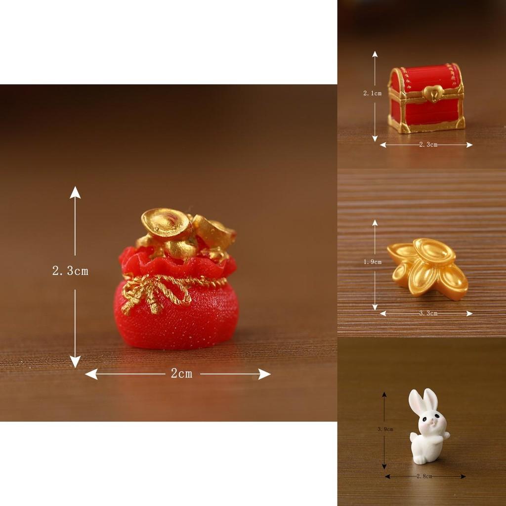 Charming Resin Bunny Ornament New Year Gift Cute Miniature Landscape Accessory