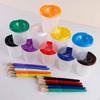 Paint Cups Painting Containers Spillproof with Colored Lids Water 20 Brushes for