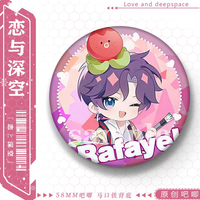 Love and Deepspace 58MM Badge Sylus Rafayel Zayne Xavier Caleb Anime Cosplay Cartoon Emblem Brooch Pin Fans Collection Deco Gift