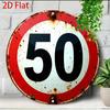 Vintage Aluminum Round Sign 50th Birthday Pre-Drilled Holes Rustic Wall Decor