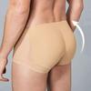 Men Breathable Mid-rise Underpants Solid Color Butt Lift Shaper Hip Pad Shorts Panties Fake Butt Seamless Underwear