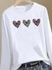 (Asian Size) Leopard Love Trend Clothing Women Graphic Tee O-neck Print T Shirt Casual Autumn Winter Spring Fashion Top Long Sleeve T-shirts
