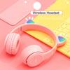 Wireless Headset Cute Cat Shape HiFi Sound Quality Luminous Stereo Bluetooth Headphones for Home School Office