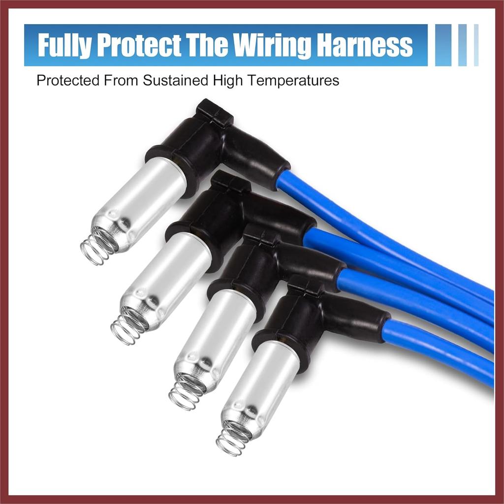 8 Pcs Spark Plug Wire Metal Heat Shield Set for Chevy 4.8L 5.3L 6.0L V8 Engine for GM LS/LT-Series 2004-2019 Ignition Spark Plug Wire Covers,