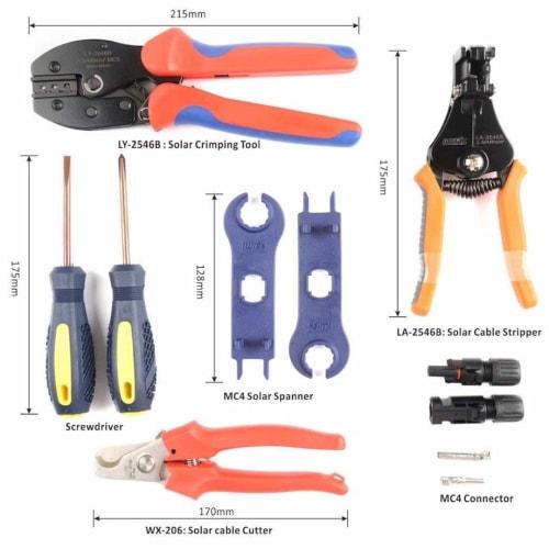 IWISS KIT-LY-2546B MC4 Solar Panel Cutting, Stripping, Crimping, and Connector Assembly Tool Kit for 2.5/4/6mm? MC4 Solar Panels