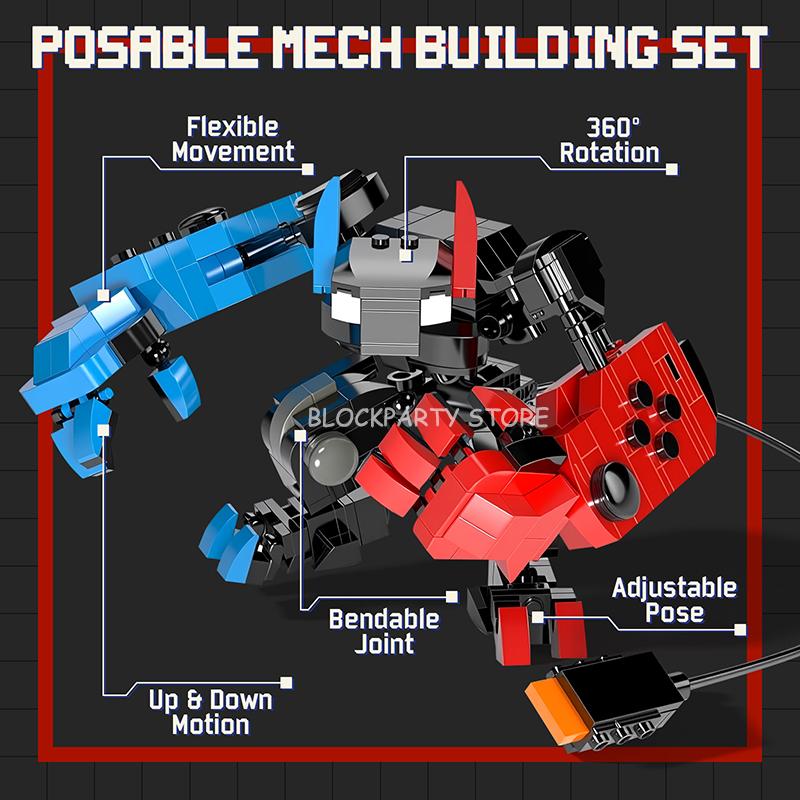 Blocos Moc Não Tóxicos Controle de Jogo Switch Blocos de Construção Mecha Modelo de Robô Transformável Brinquedos de Montagem Para Crianças Presentes de Ano Novo