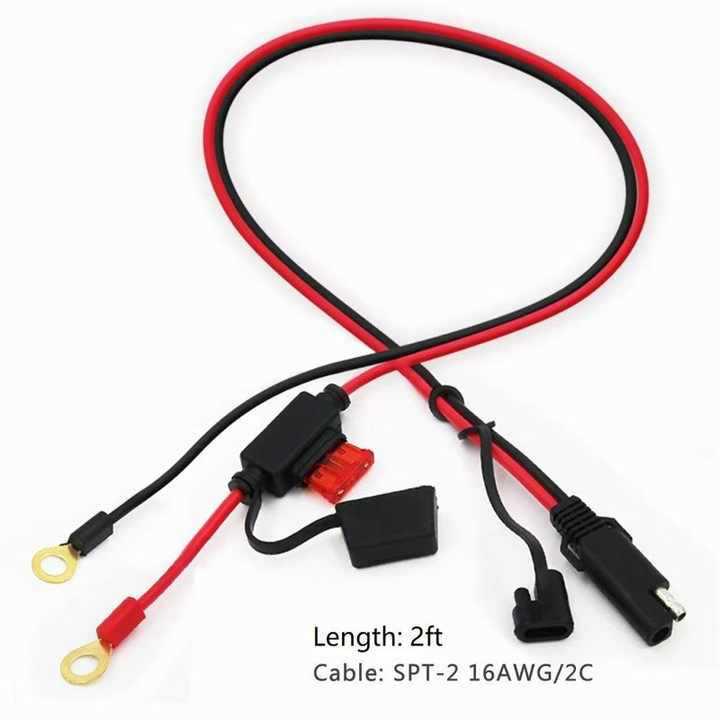 4th Gen 18 Gauge High Current DC Charging Cable with Mini Fuse Terminal