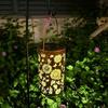 Solar LED Sunflower Hanging Lamp: Waterproof Wrought Iron Outdoor Courtyard Light