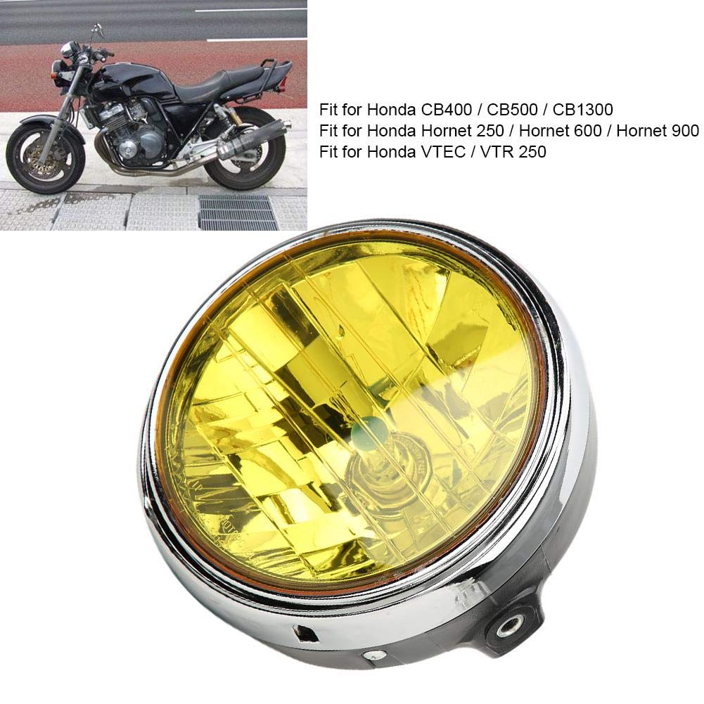 LED Headlight Motorcycle Headlight Motorcycle Headlamp Metal + PC Lens (Yellow) High Luminous Efficiency