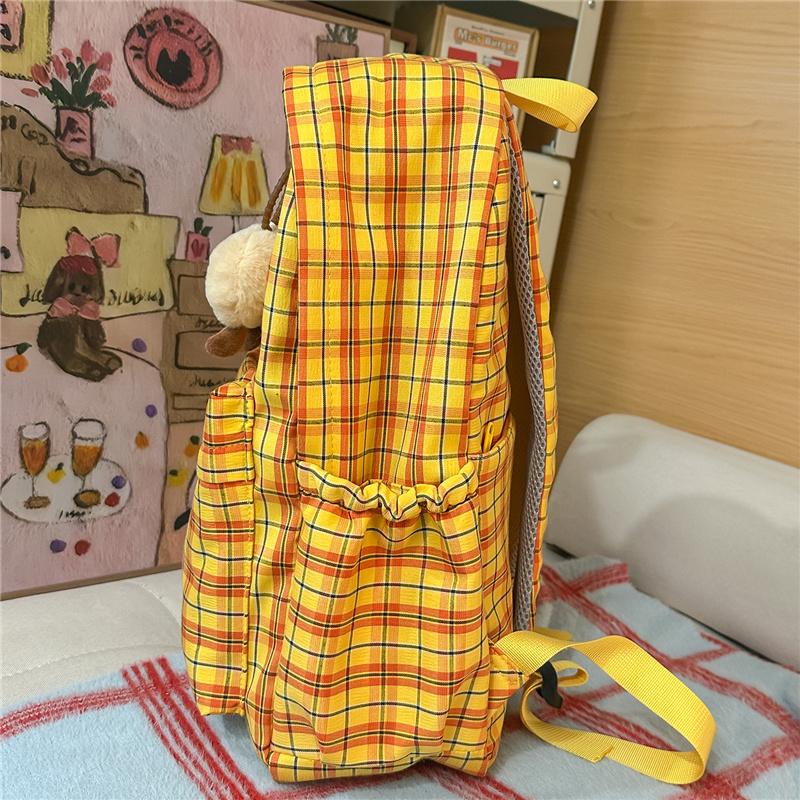 Plaid Schoolbag Women's Lightweight Backpack