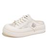 Mesh casual shoes for women in spring and summer 2025 new breathable board shoes with toe caps and no heels half drag women's