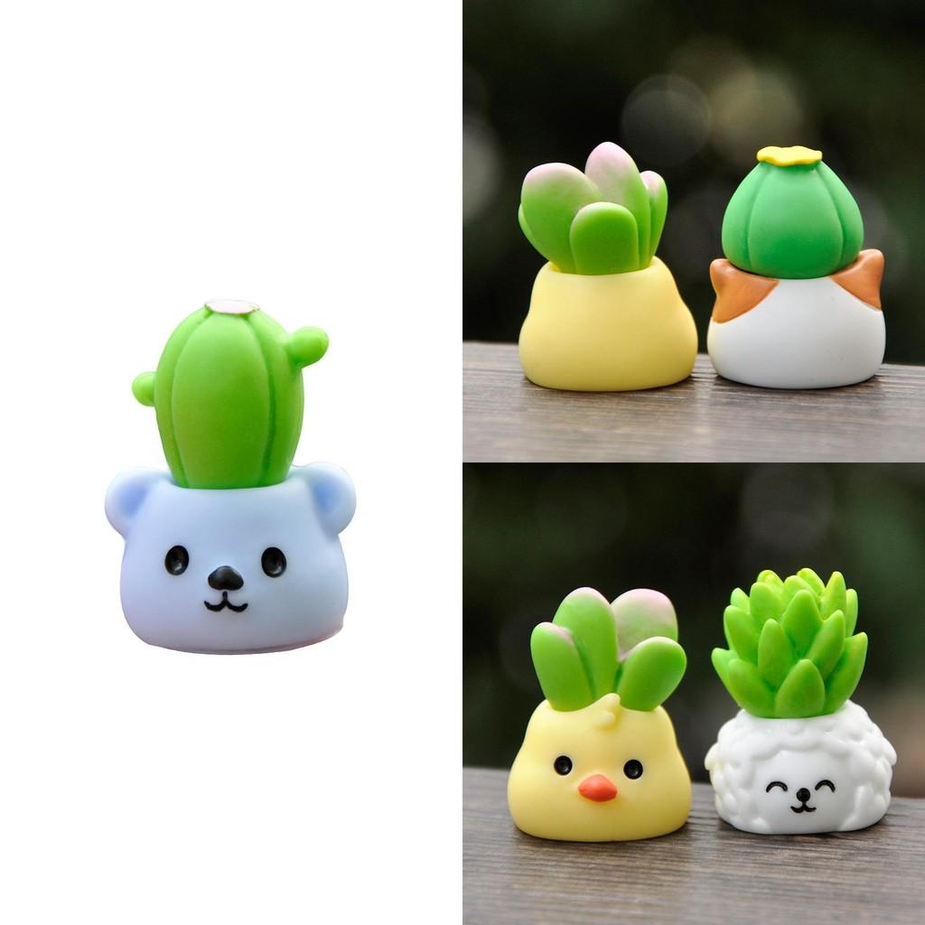Succulent Animal Cute Resin Statue Action Figure Model For Tabletop Gift Decor