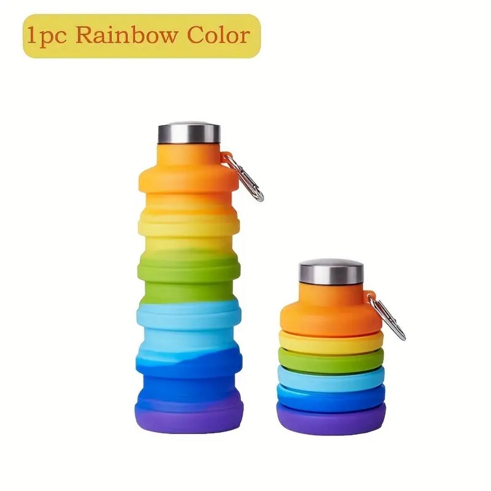 Collapsible Water Bottle, Reuseable BPA Free Silicone Foldable Bottles Portable Hiking Cup For Outdoor Mountaineering Tours