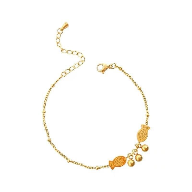 Tide Double-Layer Heart Anklet: 18K Gold-Plated Titanium Steel, Non-fading Fashion Light Luxury for Women