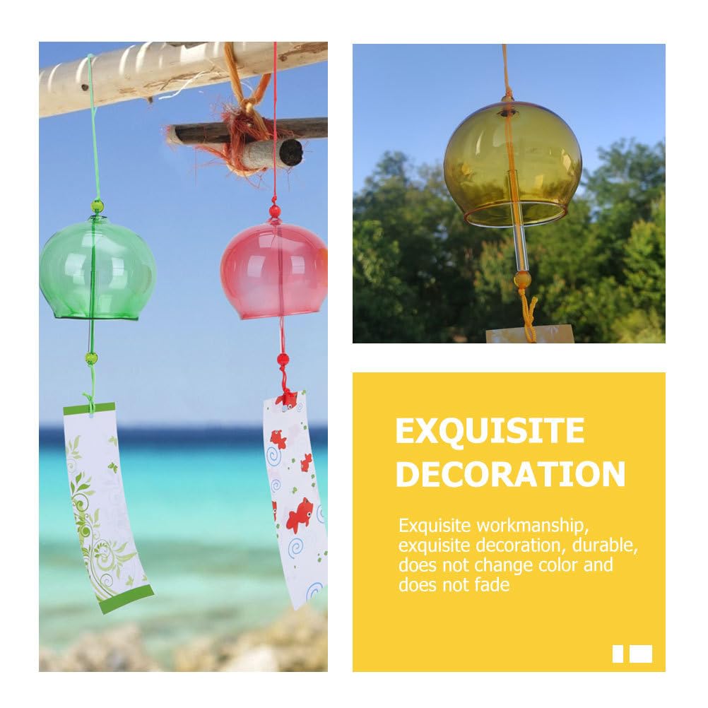 Didiseaon Set of 4 Glass Wind Hanging Balcony Wind Window Home Stylish Japanese Great Gift Idea Japanese-Style Chimes, Chimes, Decorations, Decor,