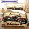 3pcs Custom Name Motorcycle Bedding Set Duvet Cover Closure Includes 1 Duvet Cover & 2 Pillowcases, Soft and Comfortable for All Seasons.