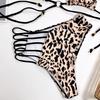 Sexy Leopard Print Bikini Set High Waist Swimsuit Women Bandage Deep V Swimwear