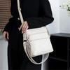 Women's PU Leather Shoulder Bag Multi-layered Messenger Bag Casual Crossbody Bag Soft Zipper Bag
