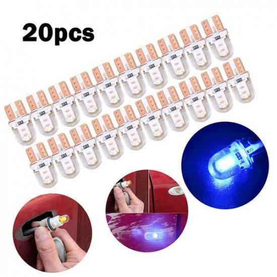 20pc T10 194 168 W5W COB 4 SMD LED CANBUS Silica Bright Blue License Light Bulb