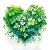 Green Heart-Shaped Lucky Clover Shower Curtain - Waterproof Polyester, Artistic Four-Leaf Design, Grommets, Bath Decor
