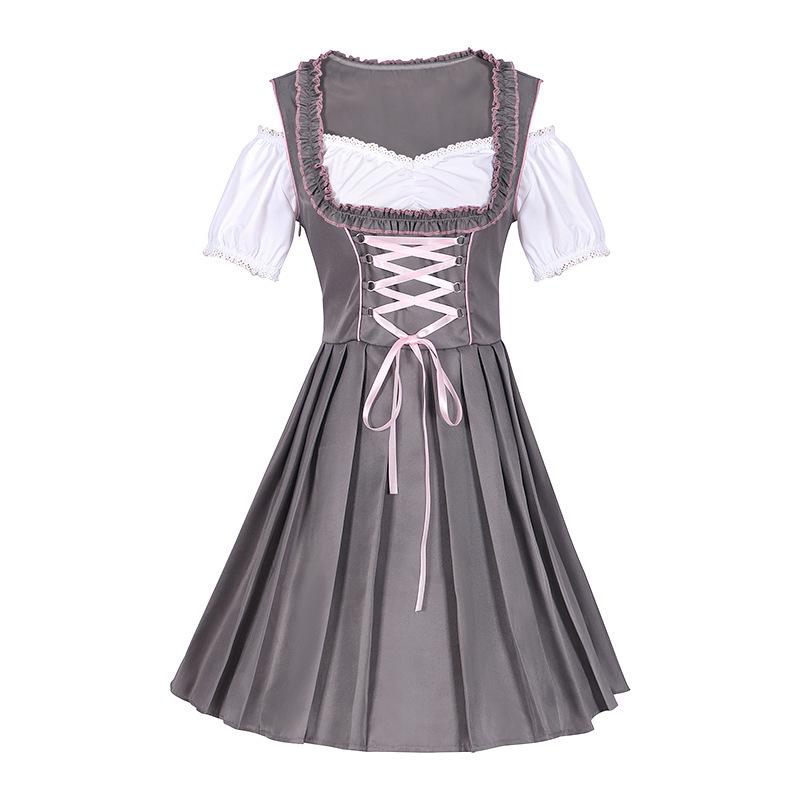 Plus Size European & American Pink Oktoberfest Beer Dress for Stage & Cosplay