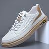 Spring and Autumn New Men's Shoes Trendy Fashion Board Shoes Real Cowhide Little White Shoes Men's Single Shoes Leather Shoes