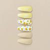 6 Pcs/Set Lovely 2inch Hair Clips Handmade Lace Embroidery Snap Clips Cotton Plaid Floral Print Hair Clamp Pins for Girl
