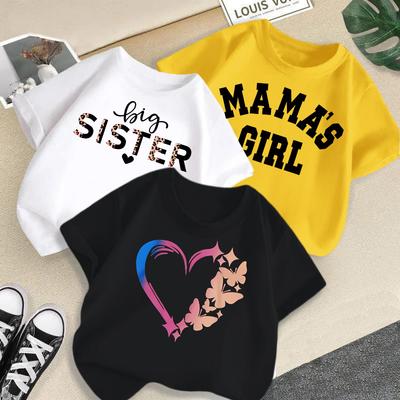 Kinder T-Shirt Buchstabenaufdruck 2-13J Kinderkleidung 100% Baumwolle T-Shirt Tops Tee2-13J Jungen Mädchen Baby T-Shirt