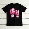 Breast Cancer Warrior Boxing Gloves Graphicunisex Summer Cotton T Shirt Fighting Spirit Inspirational Short Sleeve Casual Top