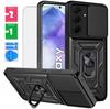 Case for Samsung Galaxy A55 5G ARMOR SLIDE RING REINFORCED CASE + 9H GLASS