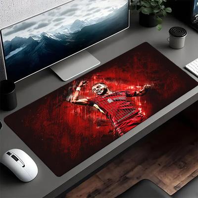 Tapis de souris dynamique joueur de football Gody, Tapis de souris de jeu, Tapis de clavier, Décoration de bureau pour ordinateur portable Cadeau pour fan Cadeau d'anniversaire