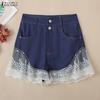 Women Summer Casual Lace Splice Short Pants