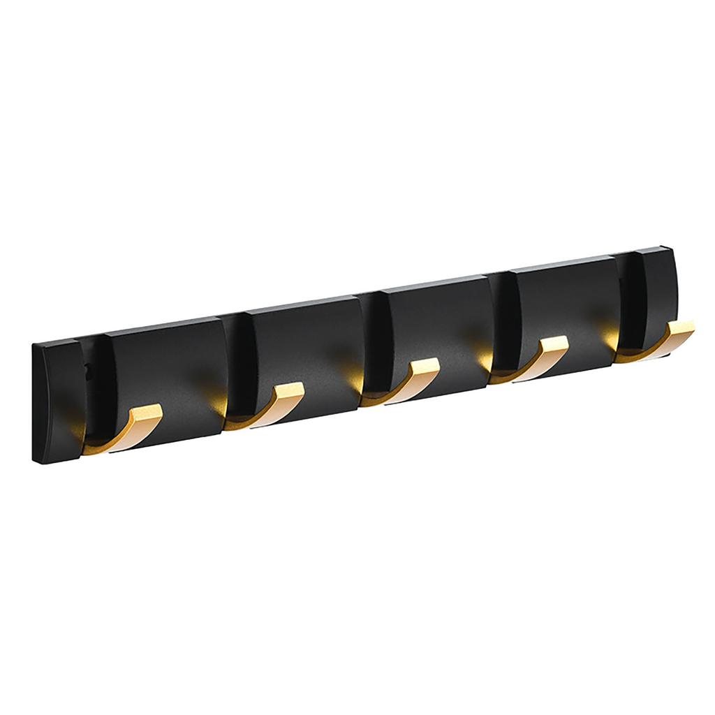 Thickened Invisible Hook 5 Hook Wall Mounted Coat Rack Folding Hideaway Coat Hooks Door Rear Key