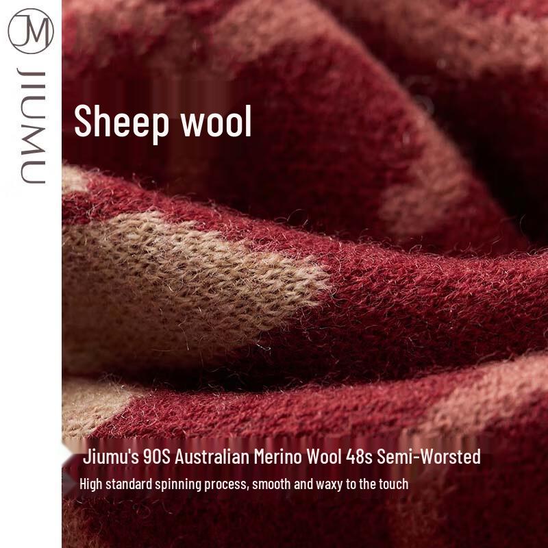 JIUMU Women's Autumn Winter Warm Wool Scarf
