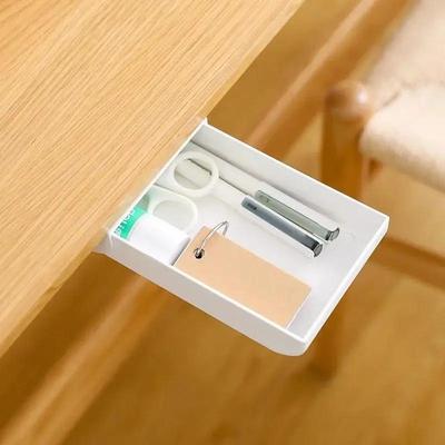Creative Drawer Storage Box Paste Type Kitchen Gadgets Organizer Under The Table Storage Rack Storage Tableware Desk Pen Holder