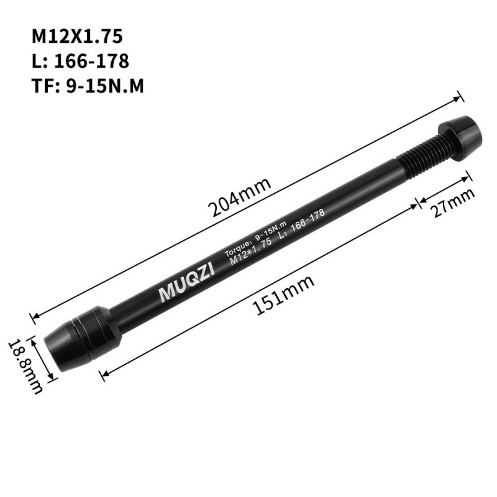 

Bike Shaft Bike Hub Skewers Front Rear Axle Bike Barrel Shaft Trainer Cycling Supplies M12x1.75-166-178mm