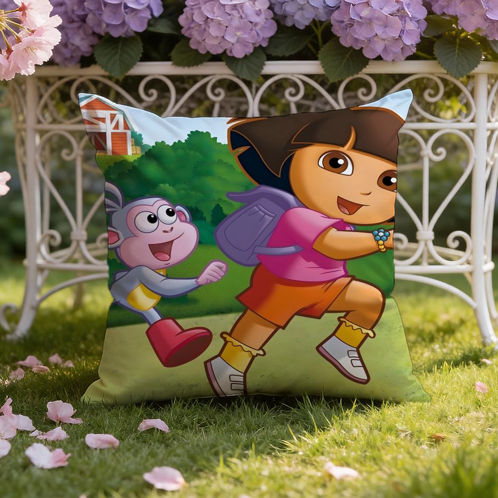 

Anime cute D-Dora the E-Explorer Cushion Cover Home & Car Dual-Scene Pillow Cover: Reversible for Premium Comfort 50cmx50cm