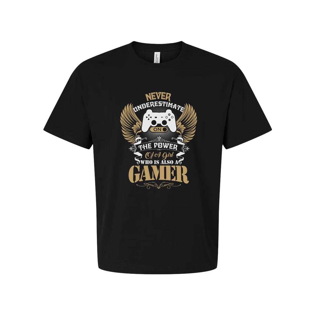 Never Underestimate The Power Of A Gamer Girl Unisex Graphic Tee 3XL