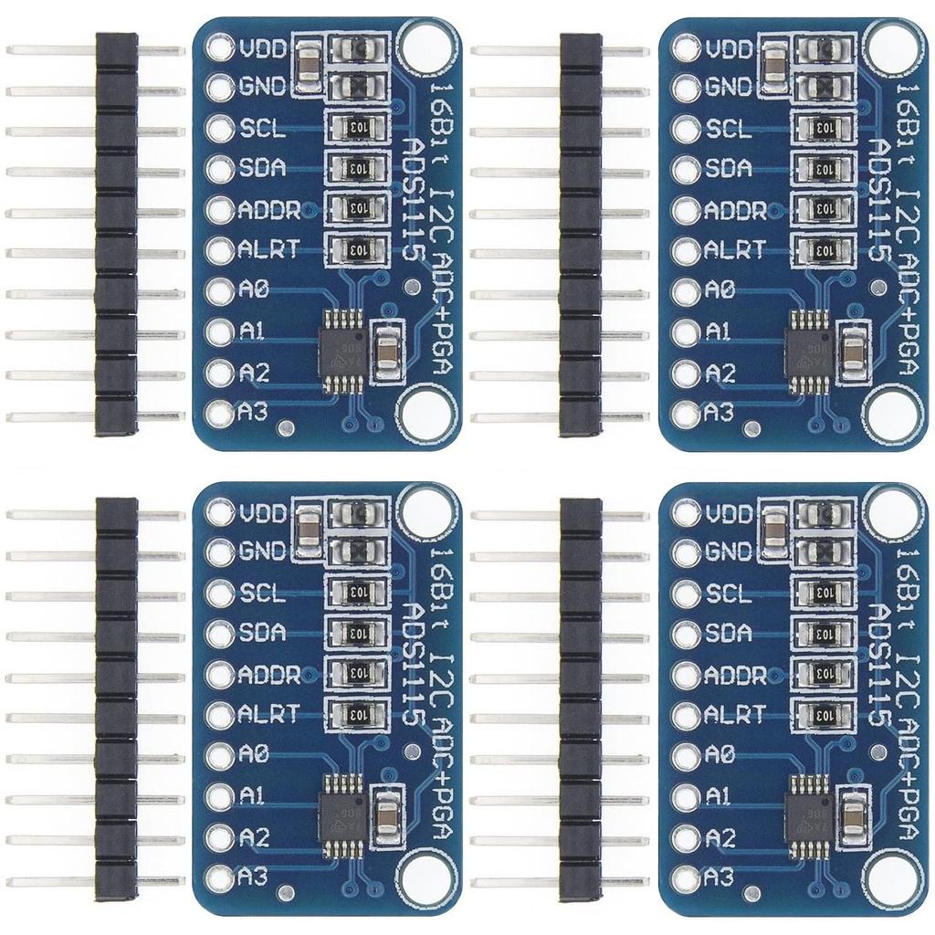 WWZMDiB 4Pcs ADS1115 16 Bit 16 Byte 4 Channel I2C IIC Analog-to-Digital ADC PGA Converter for Arduino Raspberry Pi DIY and Other Experiments