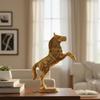 Golden Oxidized Jumping Horse Statue Showpiece for Vastu, Wealth & Decorative for Home,Office,Living Room Gift