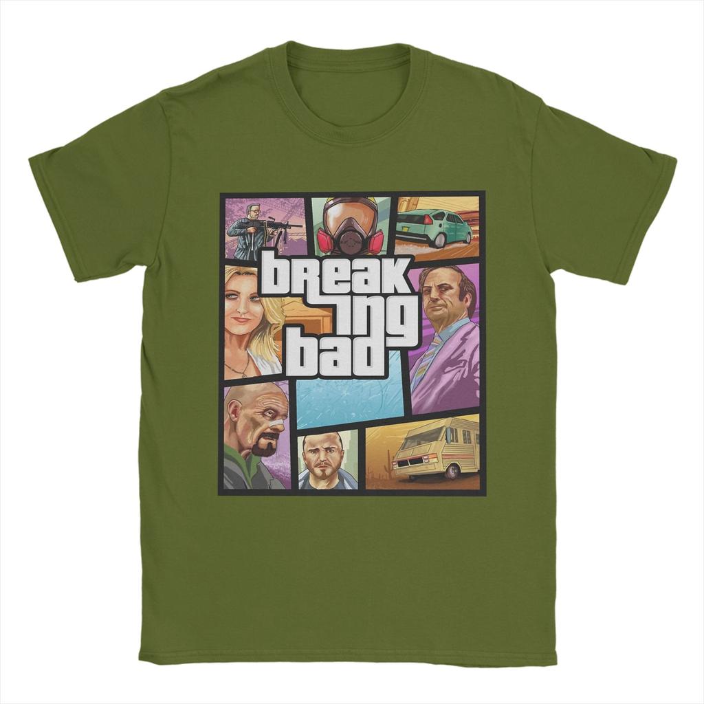 Men's Breaking Bad T Shirts Pure Cotton Tops Leisure Short Sleeve Crew Neck Tee Shirt Graphic Printed T-Shirts
