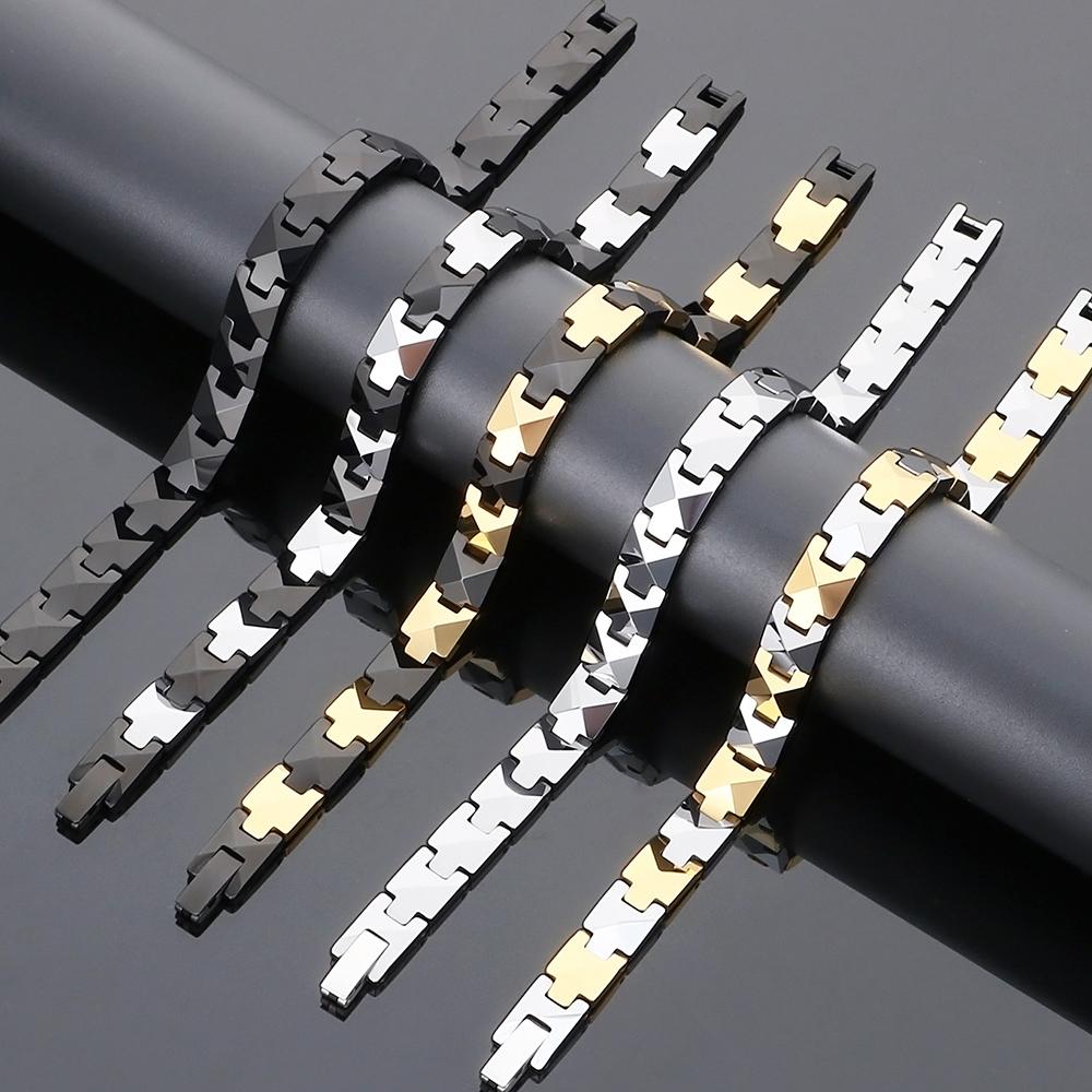 Herren Therapie Germanium Magnetarmband Wolfram Kugelketten Design Verstellbar Negative Ionen Gesundheitsarmbänder Nie zerkratzt