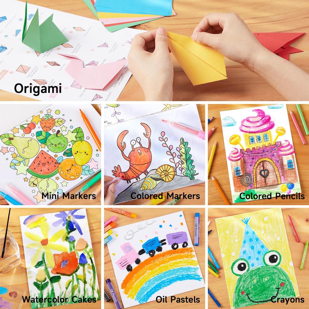 Shuttle Art Art Set with Colored Solid Coloring Watercolor Pencil and Includes a Portable Storage A Great Gift for Elementary School and 335-Piece