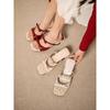 Fairy Style Bow Wedge Slippers Women's Outer Wear 2025 New Open-toed Square Head with Skirt Temperament Slippers