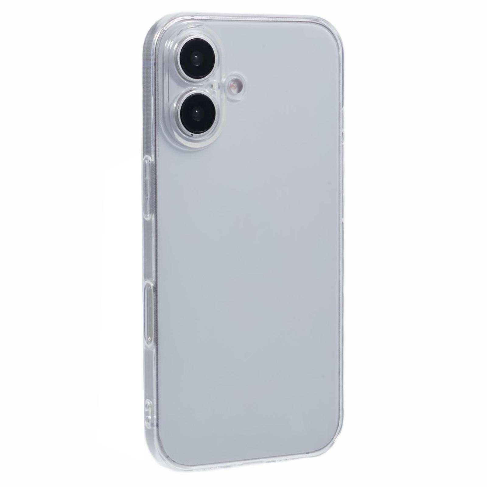 For iPhone 16 Shockproof Case 1.5mm Thickness Clear TPU Phone Cover A