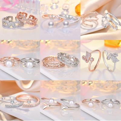 2022 Korean Fashion Women's Diamond Flash Open Ring - Stylish Hollow Design