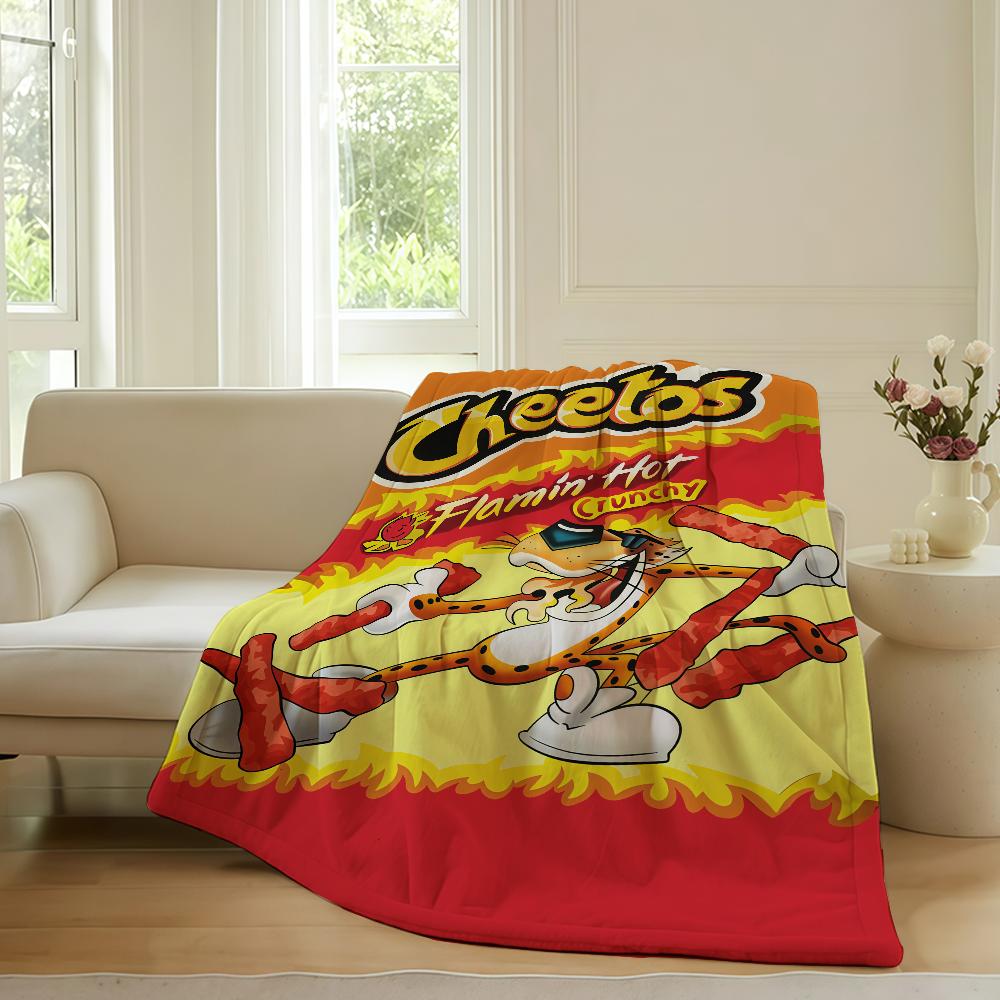 Fashion Food Print C-Cheetos Blanket For Sofa Office Bed Plane Travel Sleep Read Relax Camping Soft And Warm