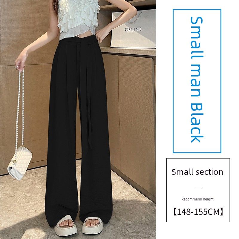 Autumn New Arrival Work Clothing Ice Silk Cotton Linen Lace-up Suit Loose Pants High Waist Slim Looking Casual Mop Straight-leg Yamamoto Pants
