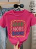 Ladies' Round Neck Read More Books Colorful Text Printed T-shirt with Fun and Quirky Design Daily Playful and Age Reducing Top